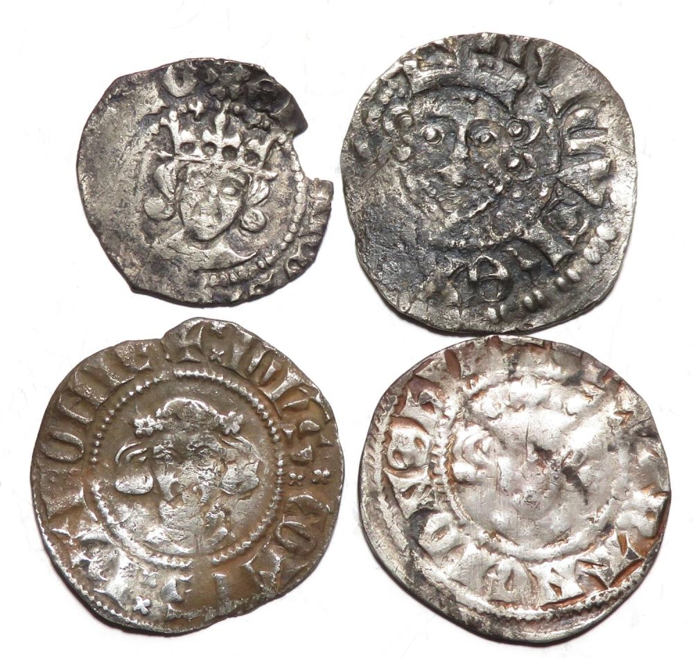 Lot 1226: Medieval Hammered Silver Group. Largest 19mm. Pennies (4)....