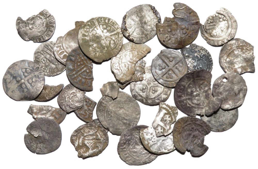 Lot 1229: British Hammered Silver Coins (30). Mostly pennies. Reigns...