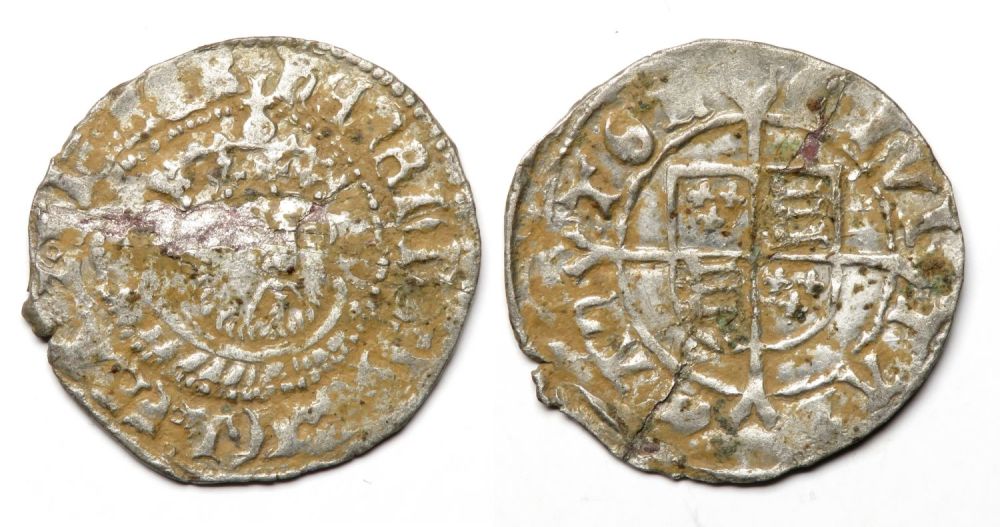 Lot 1238: Henry VIII Posthumous Coinage Halfgroat. Edward VI in...