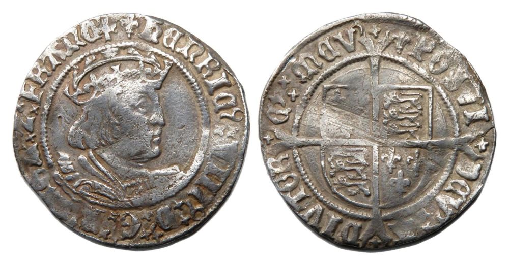 Lot 1239: Henry VIII groat. Second Coinage, 1526-44 AD. Silver,...