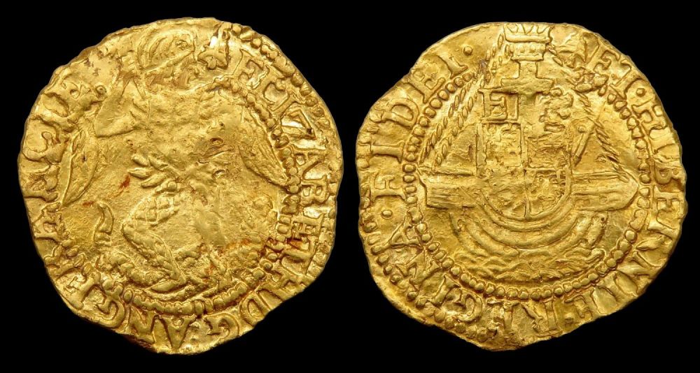 Lot 1241: Elizabeth I Gold Quarter Angel. Sixth Issue, 1583-1600...