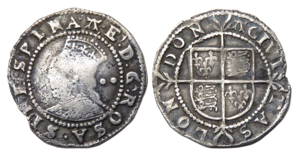 Lot 1244: Elizabeth I halfgroat. Sixth Issue. A mintmark (1582-4)....