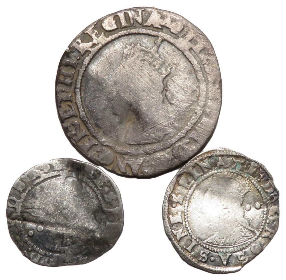 Lot 1246: Elizabeth I silver coin group (3). Largest 25mm....