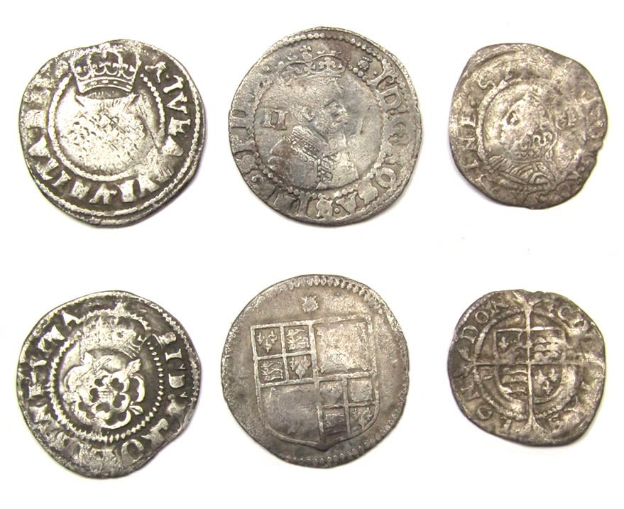 Lot 1248: Tudor & Stuart Coin Group (3). Two James...