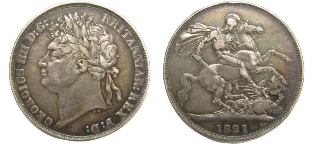 Lot 1270: George IV Crown. 1821. Silver, 28.01g. 38.12 mm....