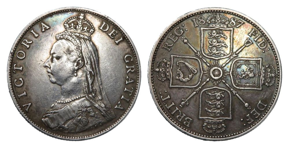 Lot 1282: Victoria Florin. 1887, Jubilee bust left. VICTORIA DEI...