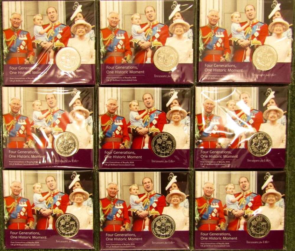 Lot 1309: Royal Mint, Four Generations of Royalty 2018 Five...