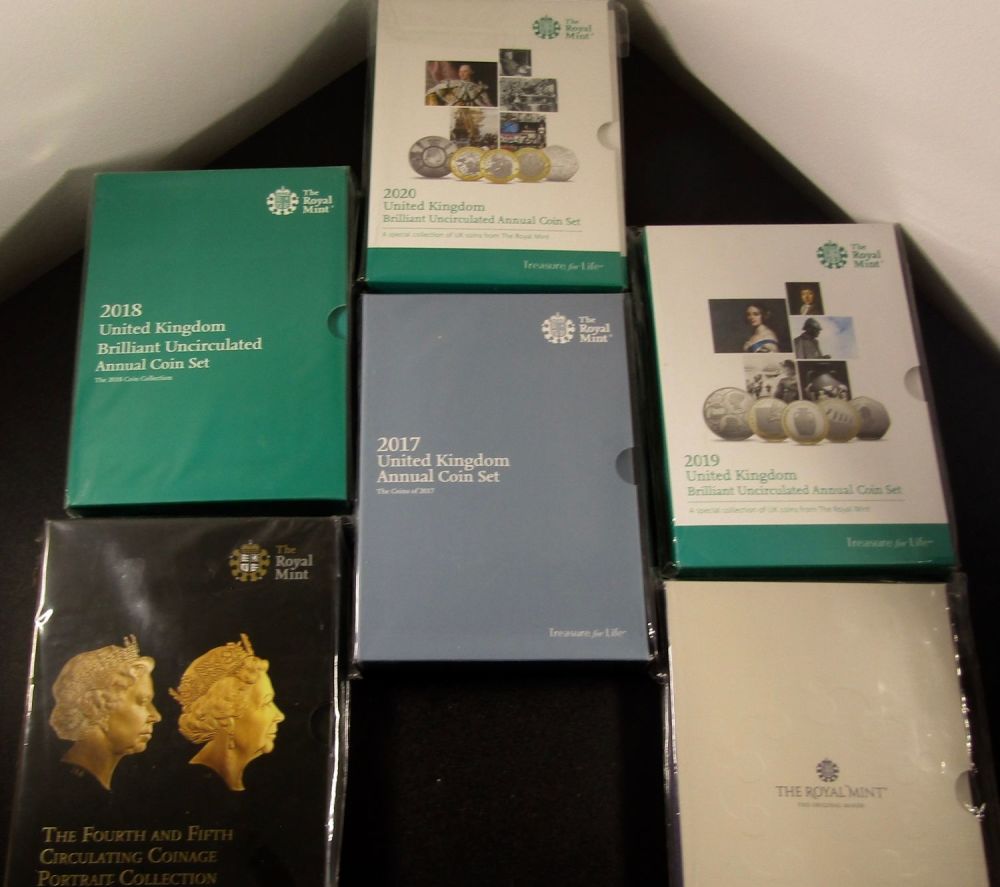 Lot 1323: Royal Mint Sealed BUNC Coin Year Sets (6)....
