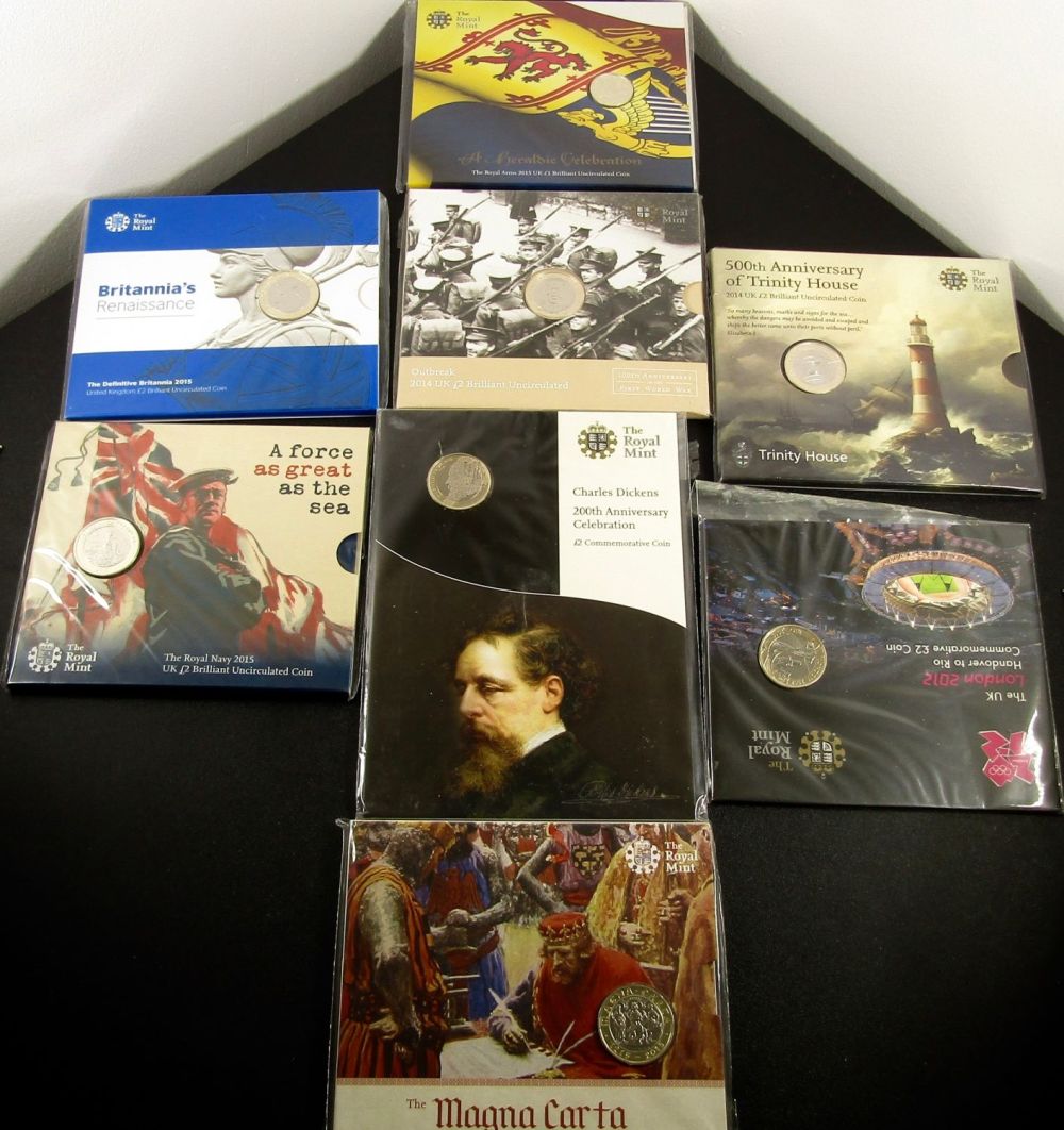 Lot 1326: Royal Mint BUNC Sealed Two & One Pound...