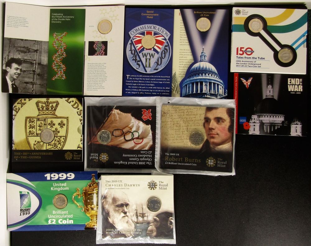Lot 1333: Royal Mint BUNC Two Pound Coins in Sealed...