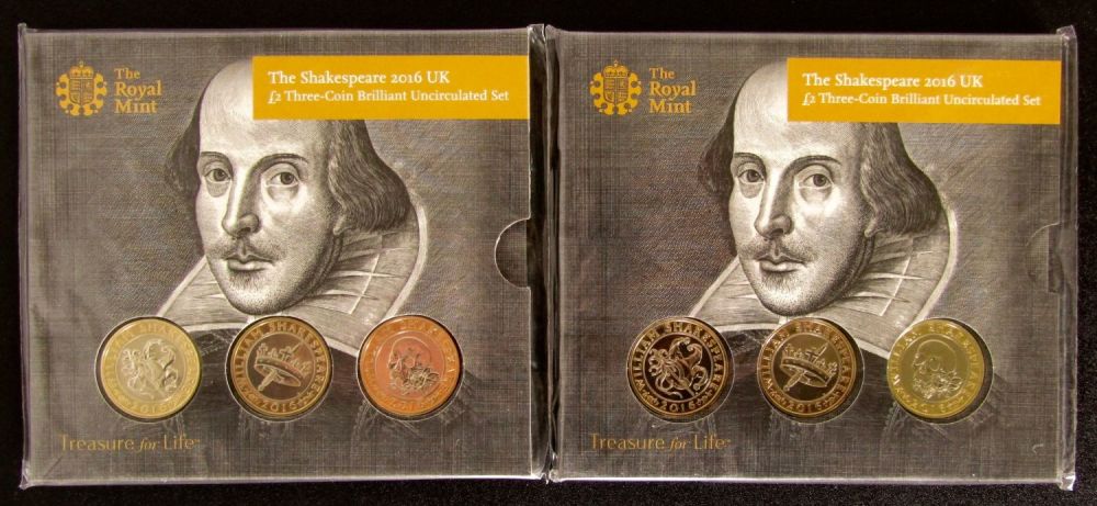 Lot 1344: Royal Mint, The Shakespeare 2016 UK £2 Three-Coin...