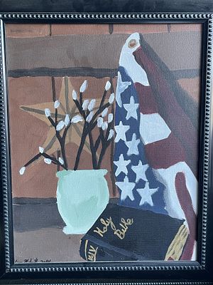 Still Life Painting, Signed Jason M. Smith and Dated 2014. A single framed still life painting 