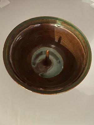 A Glazed Stoneware Apple Baker Specialty Bowl. A single glazed stoneware specialty bowl, likely 