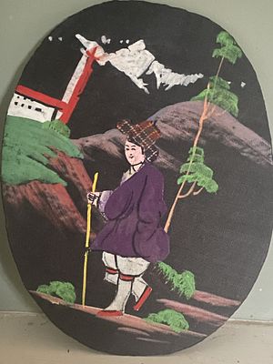 Three Vintage Japanese Silk Paintings Himalayan Style Decorative Panels. A collection of three 