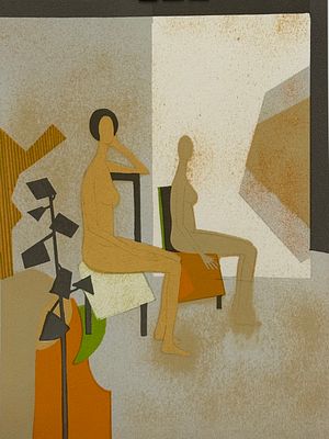 Andre Minaux / Андре Мино (1923 - 1986) "Ожидание". бумага, литография 
размер листа 32х24 