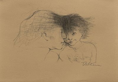 Alexander Dobkin / Александер Добкин (1908 - 1975) "Секреты". бумага, литография 
размер листа 