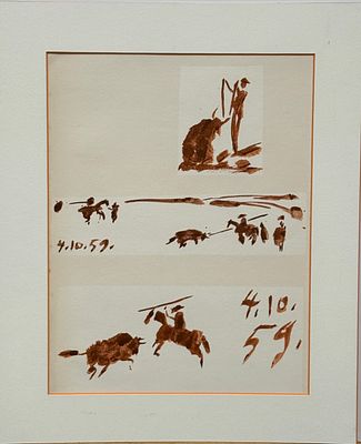Pablo Picasso / Пабло Пикассо (1881 - 1973), "Сюжеты корриды". бумага, литография 
размер листа см.
