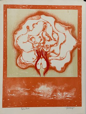 Bruno Bruni / Бруно Бруни (1935), "Fiore vampiro". бумага, литография 
размер листа 60х45 см 