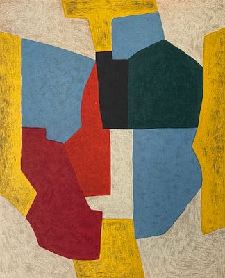 Serge Poliakoff / Сергей Поляков (1900-1969) "Композиция". бумага, литография 
размер листа 28,8 