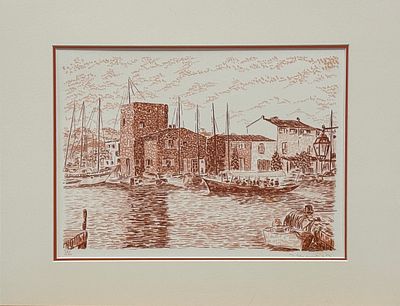 Serge Mendjinsky / Серж Менджински (1929 - 2017) "Из цикла порт в Гавре". бумага, литография 