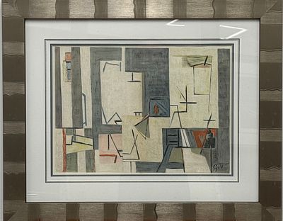 Geer Van Velde\ Гир Ван Вельде (1898-1977) "Геометрия города". бумага, литография 
размер 