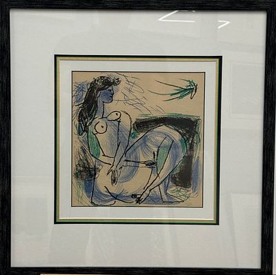 Andre Marchand / Андре Маршан (1907-1997) "Обнаженная в венке". бумага, литография 
размер 