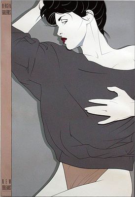 Patrick Nagel / Патрик Нагель (1945-1984) "Девушка в сером". бумага, шелкография 
размер листа 