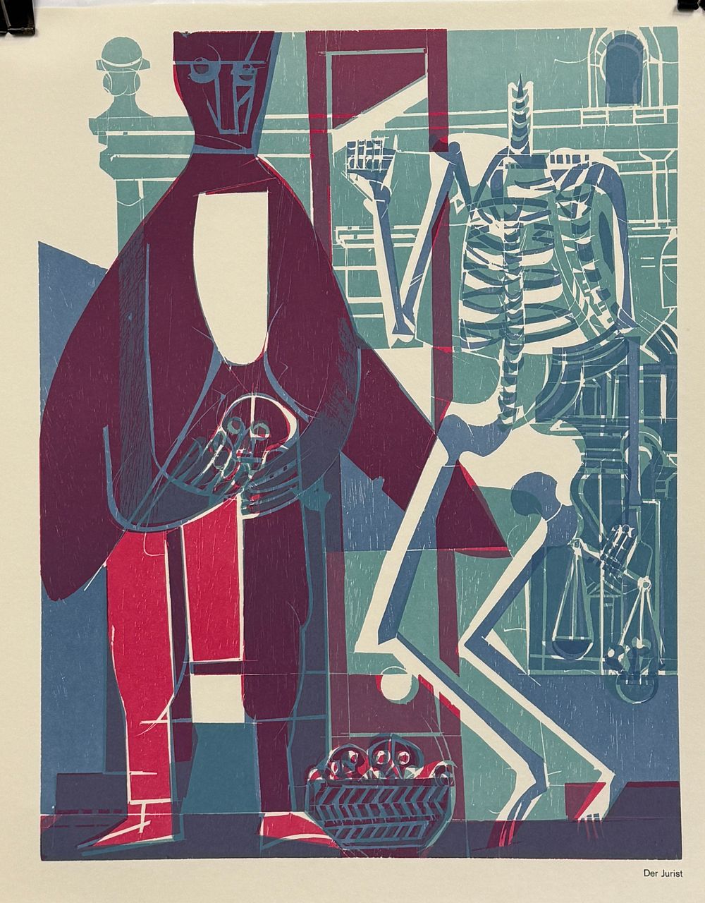 Helmut Andreas Paul (HAP) Grieshaber / ХАП Грисхабер (1909 - 1981), "Юрист". бумага, литография 