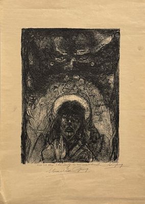 Edouard Joseph Goerg / Эдуард Джозеф Горг (1893-1969), "Христос". бумага, литография 
размер 