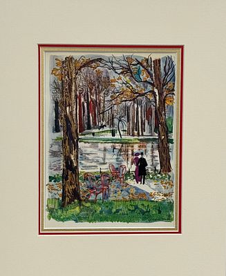 Emilio Grau Sala / Эмилио Грау Сала (1911 - 1975), "В парке". бумага, литография 
размер по 