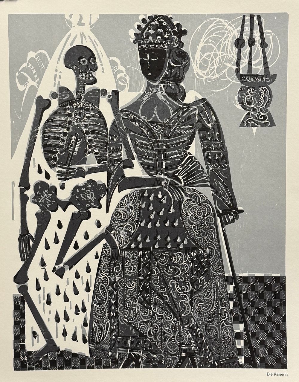 Helmut Andreas Paul (HAP) Grieshaber / ХАП Грисхабер (1909 - 1981), "Королева". бумага 