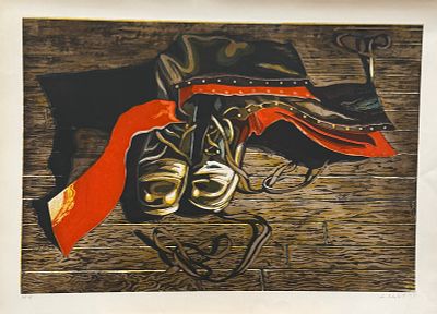Лоуэлл Блэр Несбит / Lowell Blair Nesbitt (1933 - 1993), "Boots", 1974 г. бумага, офорт с 