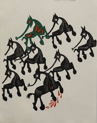 Jean Lurca / Жан Люрса (1892-1966), "Морские коньки". бумага, литография 
размер листа 31,5 х 23 