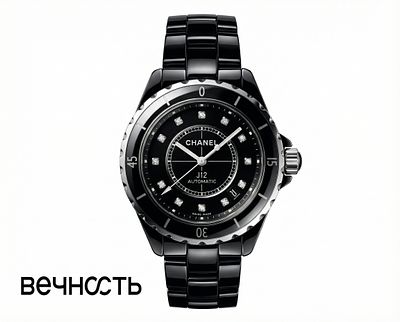 Chanel J12 Automatic 38 mm. Браслет: Черная керамика. 
Корпус: Сталь + Черная керамика. 