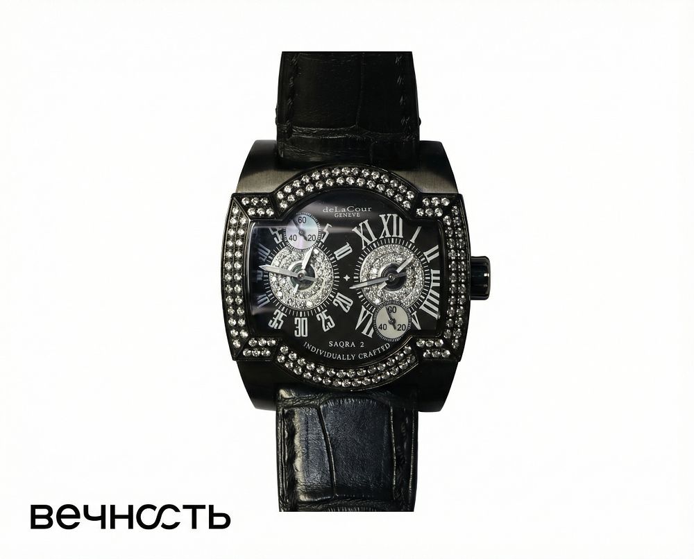 DeLaCour Saqra 2. Ref: WAST2288 
Бриллианты: 1.6Ct 2/2 
Циферблат: Вставки перламутр 
Вес: 67гр 