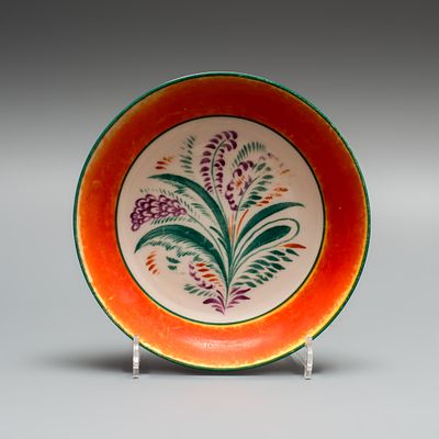Коллекционное блюдце из чайного сервиза «Коралловый». Художник: П.В. Кузнецов (1878-1968). 