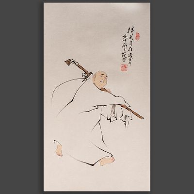 Рисунок «Радость». Бумага, тушь, минеральные краски. 
Китай, начало XXI века. 
Размеры листа: 