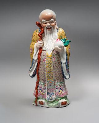 Большая фигура &laquo;Шоу-син&raquo;. Китай, 1930-1940-е годы. 
Фарфор, формовка, глазурование 