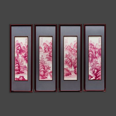 Комплект панно (квадриптих) &laquo;Четыре вида гор и водопадов&raquo;. Художник: Чжань Юн (占勇, родился в 