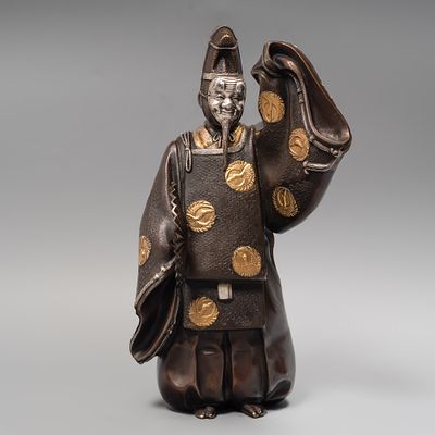 Окимоно &laquo;Танцующий Окина&raquo;. Мастер: Майо Масааки (麻殖生 雅章). 
Япония, эпоха Хэйсэй (1989-2019). 