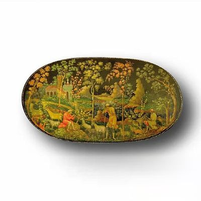 Шкатулка “Пастушки”. Художник: по рисунку Зубкова Ивана Ивановича (1883-1938) исполнила Тамара 