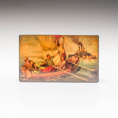 Шкатулка &laquo;На помощь восставшим на броненосце &laquo;Потёмкин&raquo;. Художник: Иван Андрианович 