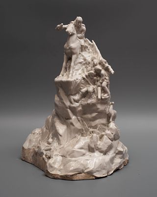 СКУЛЬПТУРНАЯ КОМПОЗИЦИЯ &laquo;ПЕРЕХОД СУВОРОВА ЧЕРЕЗ АЛЬПЫ&raquo;. Украина, 1953 год. 
Фарфор, скульптурная 