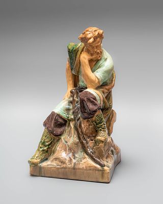 Фигура &laquo;Степан Разин&raquo;. Украина, 1930-е годы. 
Фаянс, скульптурная лепка, роспись. 
Высота: 36,5 