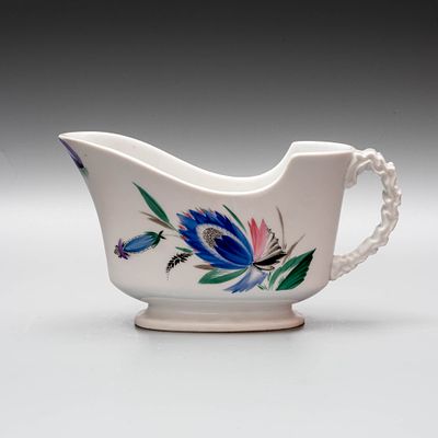 ЭКСПЕРТИЗА! Уникальный большой соусник из сервиза &laquo;Цветы&raquo;. ЛФЗ, 1920-1930-е годы. 
Фарфор 