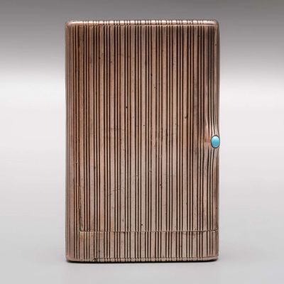 Портсигар с секретом фирмы &laquo;ASPREY&raquo;. Серебро, золочение. 
Клейма: ASPLEY LONDON, &amp;AG, f 