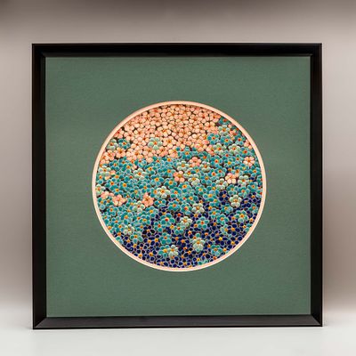 Панно &laquo;Бескрайнее море цветов&raquo;. Художник: Оуян Биньсинь (псевдоним - Муюнь). 
Китай, мастерские 