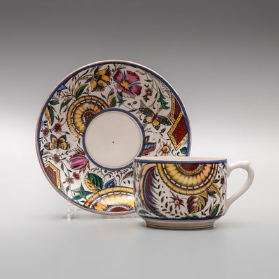 Коллекционная чайная пара 1920-х годов “Солнечный сад”. РСФСР, 1927-1930е годы. 
Завод 