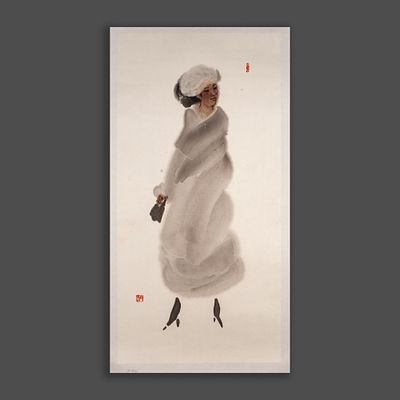 Живописный лист &laquo;Русская красавица&raquo;. Художник: Юй Шэнвэнь (род. 1967). 
Китай, начало XXI века. 