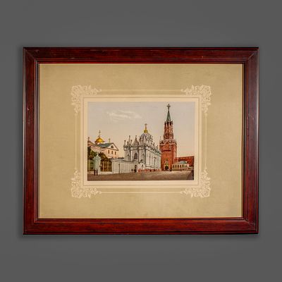 Фотохром &laquo;Москва. Вознесенский монастырь&raquo;. Швейцария, 1890-е годы. 
Фирма Photoglob. 
Размеры: 